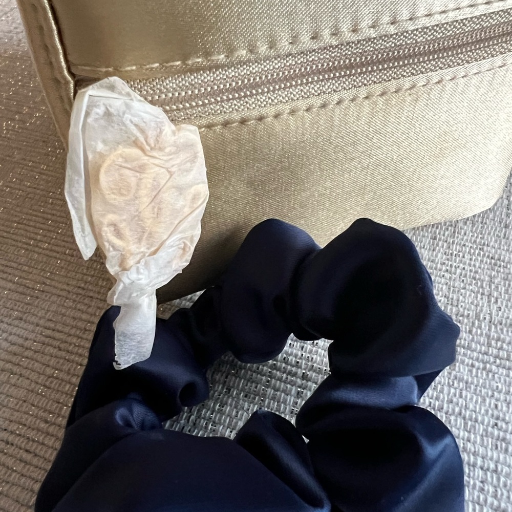 GUERLAIN Paris Pouch + Satin Scrunchie Jewelry OR Cosmetic Pouch w/handles NEW - Picture 5 of 6